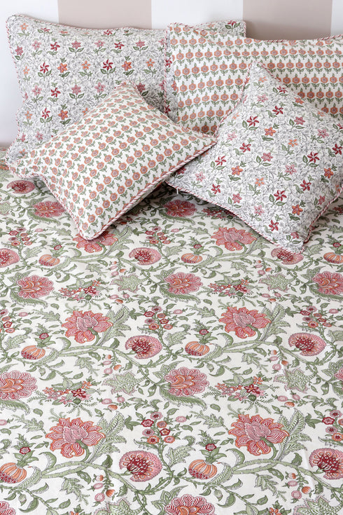20s Cotton Bed Cover In Floral Print